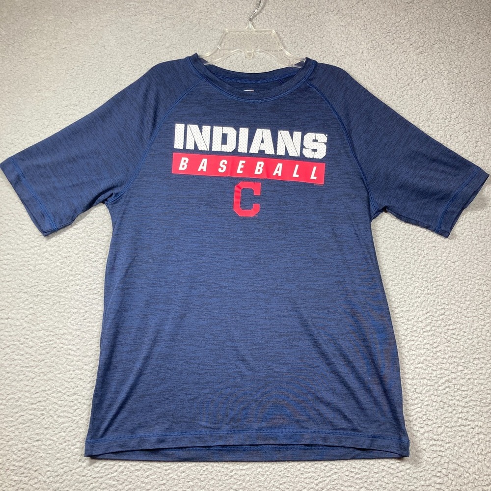 Cleveland Indians Baseball T Shirt Adult Medium Blue Short Sleeve MLB Baseball